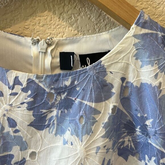 Lulus Fondly Fresh Blue and White Floral Print Long Sleeve Mini Dress - Picture 8 of 9